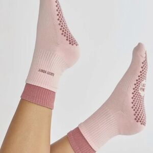 Pink Stacked Lucky Honey Grip Socks
